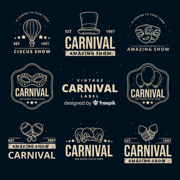 Coleção de crachá de carnaval