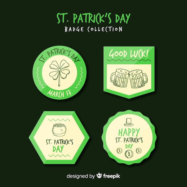 Coleção de crachá de st patrick