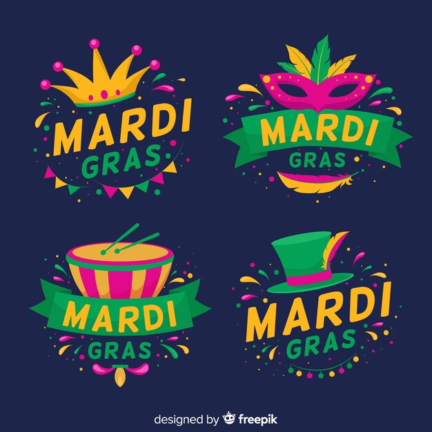 Coleção de crachá Mardi gras