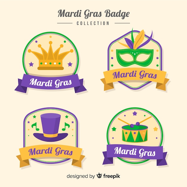 Coleção de crachá mardi gras