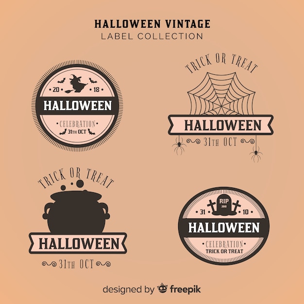 Coleção de crachá vintage de halloween