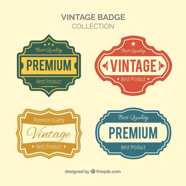 Coleção de crachá vintage