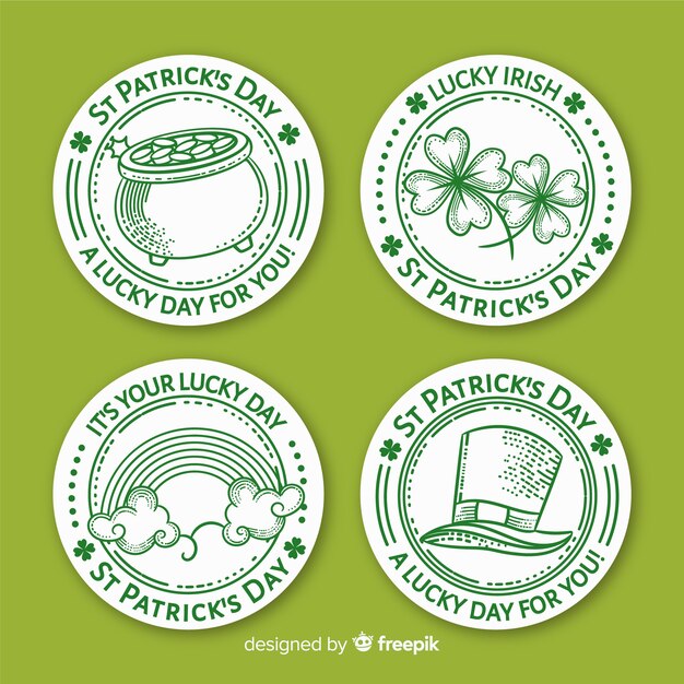 Coleção de crachás do dia de São Patrício