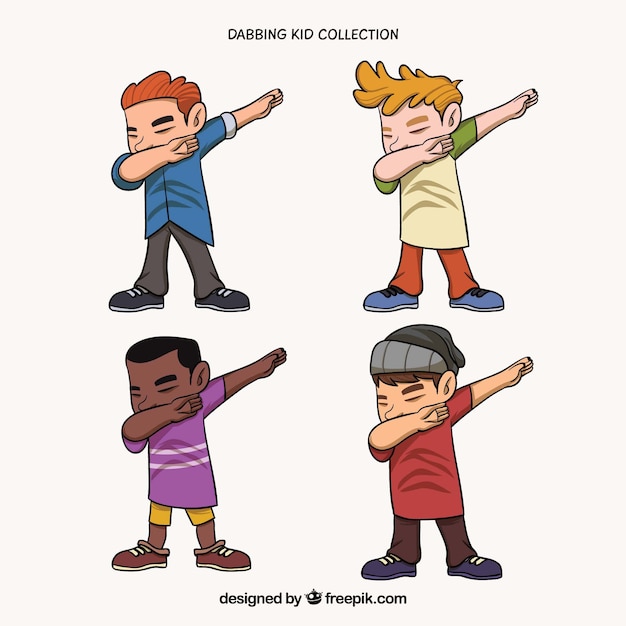 Vetor grátis coleção de crianças fofas fazendo dabbing