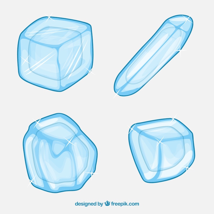 Vetor grátis coleção de cubos de gelo com design 2d