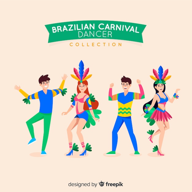 Coleção de dançarino de carnaval brasileiro