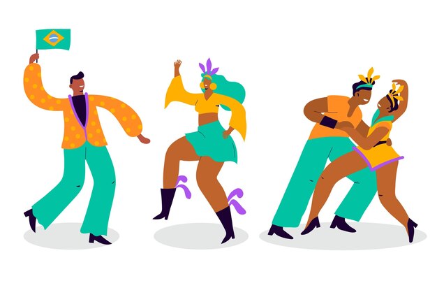 Coleção de dançarinos de carnaval