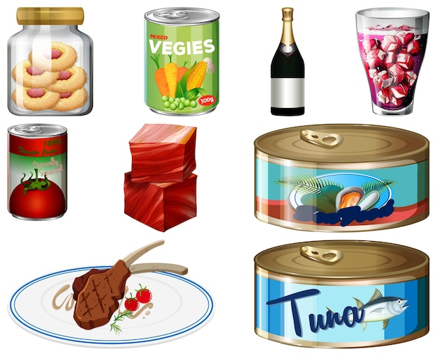 Vetor grátis coleção de desenhos animados de alimentos diferentes