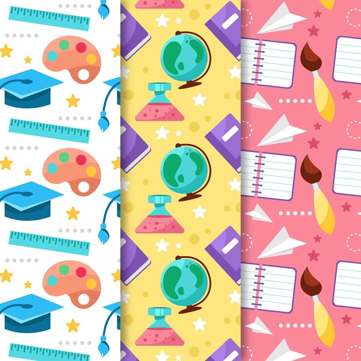 Vetor grátis coleção de desenhos animados de volta às aulas