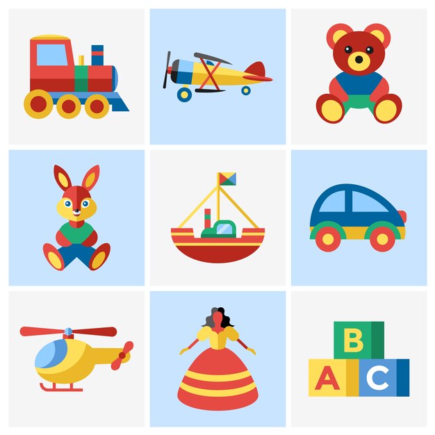 Coleção de design de brinquedos