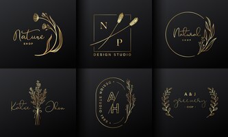 Vetor grátis coleção de design de logotipo de luxo para branding, identidade corporativa