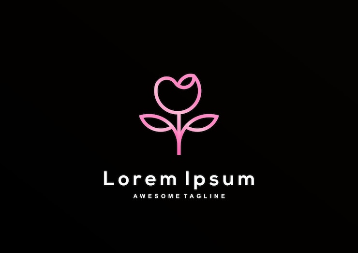 Vetor grátis coleção de design de logotipo tulip de luxo para identidade corporativa de marca