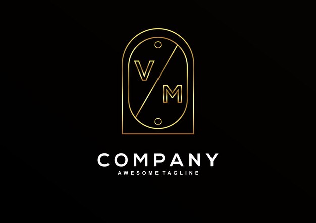 Coleção de design de logotipo VM de luxo para identidade corporativa de marca