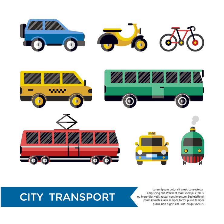 Vetor grátis coleção de design de transporte