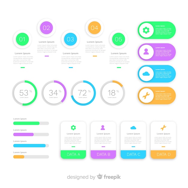 Coleção de design plano elementos infográfico