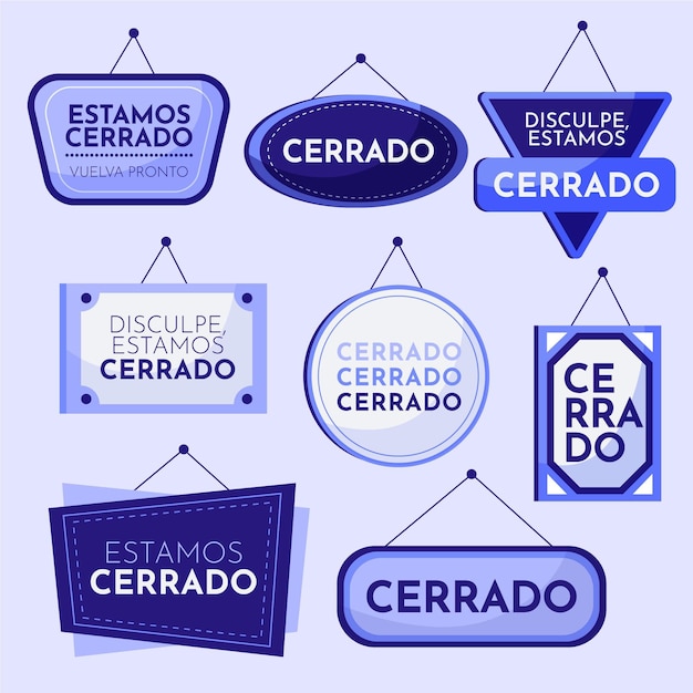 Coleção de diferentes letreiros do cerrado