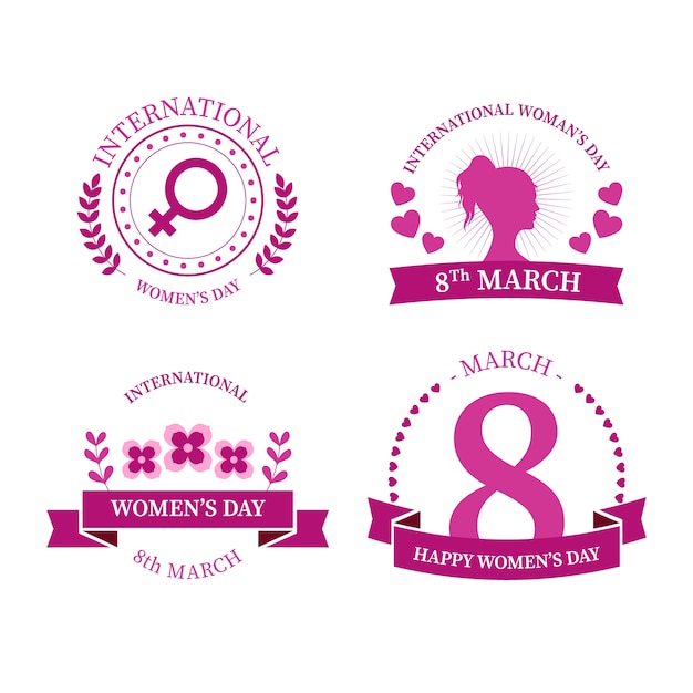 Coleção de distintivo de dia internacional da mulher
