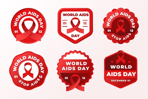 Coleção de distintivos do dia mundial da aids