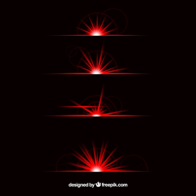 Vetor grátis coleção de divisor de reflexo de lente vermelha