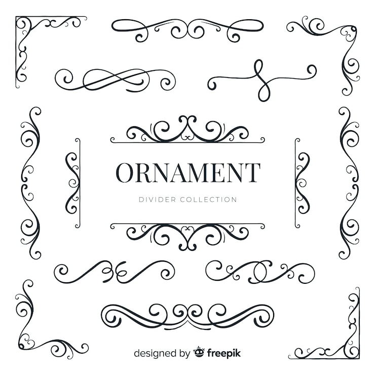 Vetor grátis coleção de divisores de ornamentos