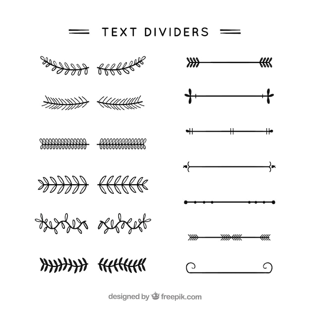 Coleção de divisores de texto