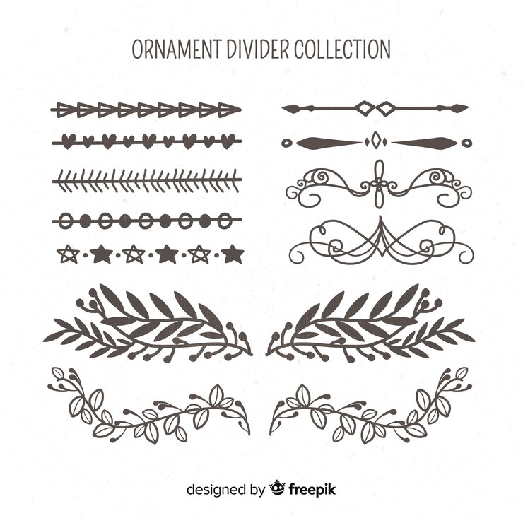 Vetor grátis coleção de divisórias de ornamento