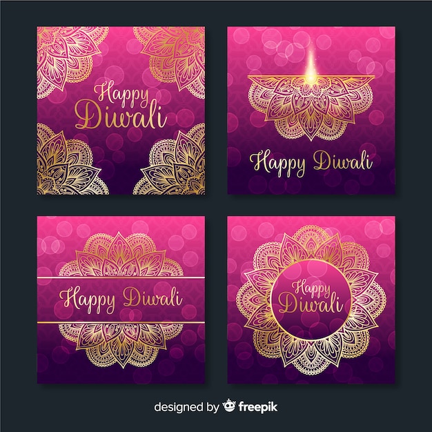 Coleção de diwali festival instagram post