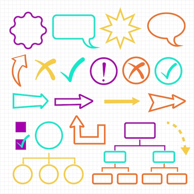 Coleção de elementos coloridos do infográfico escolar