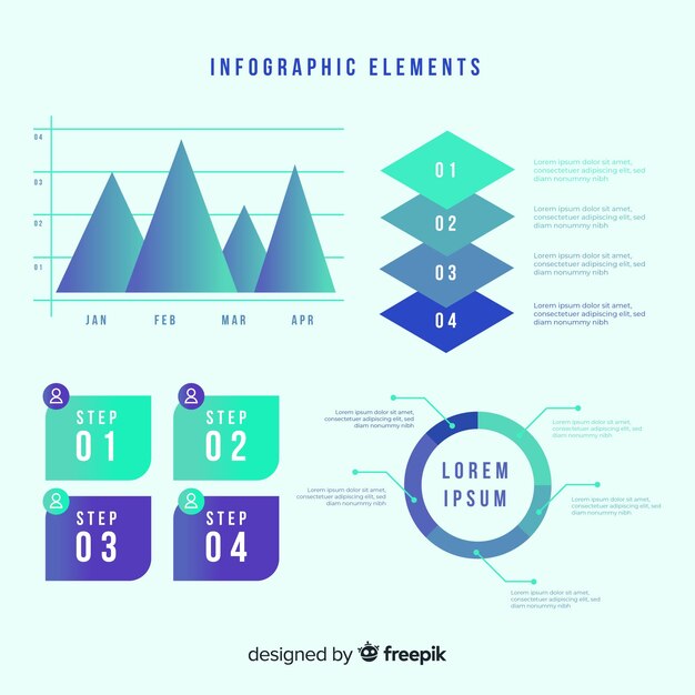 Coleção de elementos coloridos infográfico