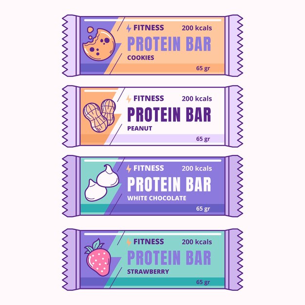 Vetor grátis coleção de elementos de barra de proteína