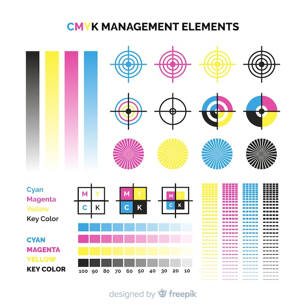 Coleção de elementos de calibração Cmyk