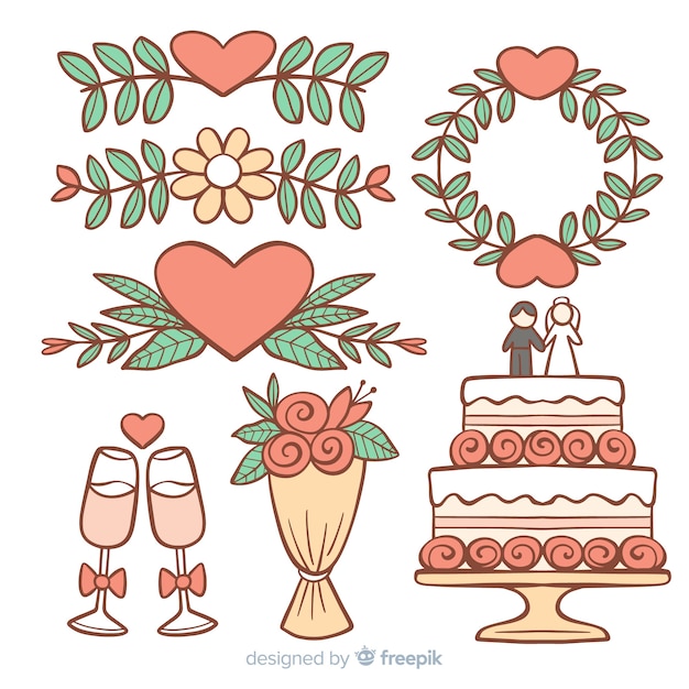 Desenho Colorido De Bolo De Casamento Ilustração do Vetor - Ilustração de  flor, alegria: 274658793