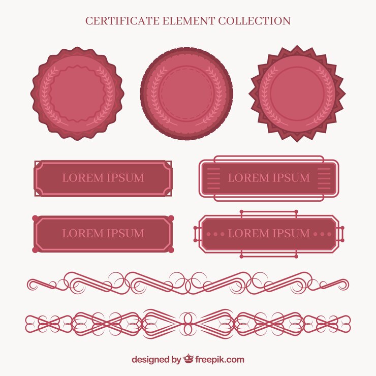 Vetor grátis coleção de elementos de certificado em estilo simples