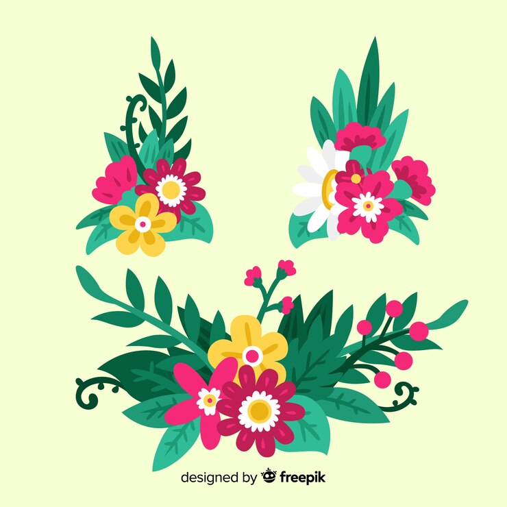 Vetor grátis coleção de elementos de decoração floral