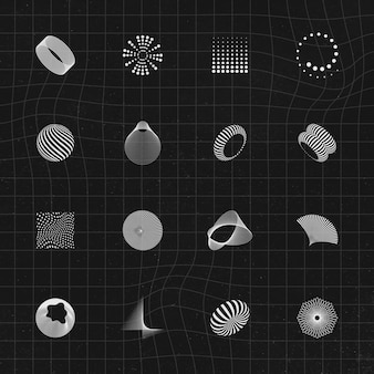 Coleção de elementos de design 3d abstrato
