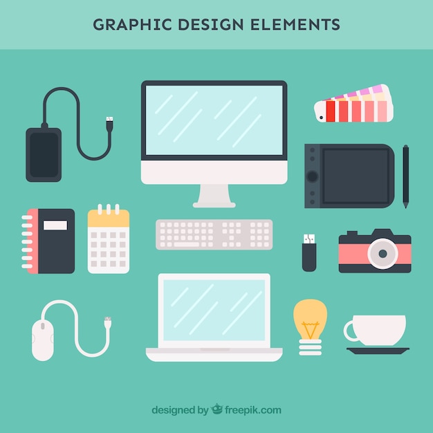 Coleção de elementos de design gráfico em estilo simples