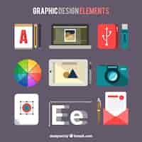 Vetor grátis coleção de elementos de design gráfico em estilo simples