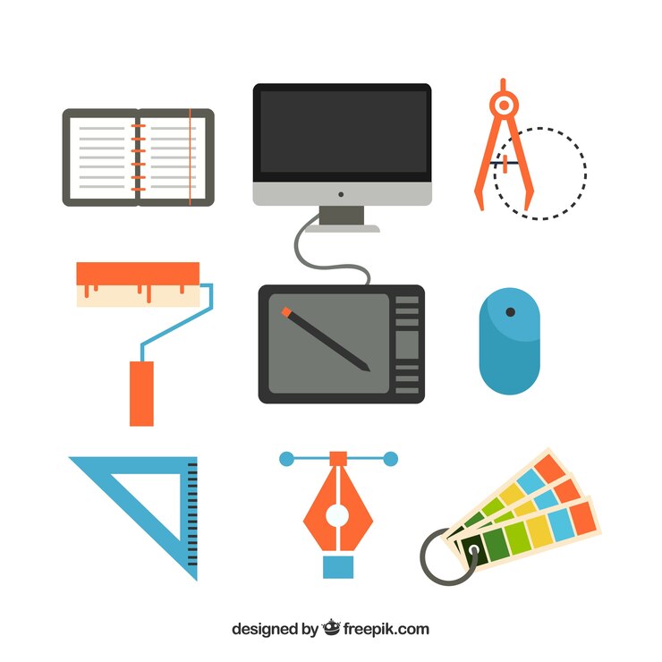 Vetor grátis coleção de elementos de design gráfico em estilo simples