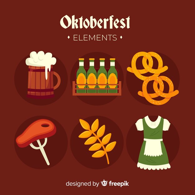 Coleção de elementos de design plano oktoberfest