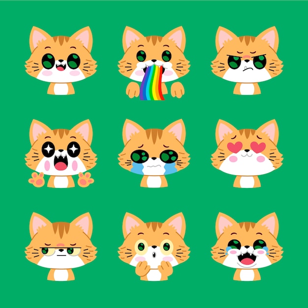 Coleção de elementos de emotes desenhados à mão