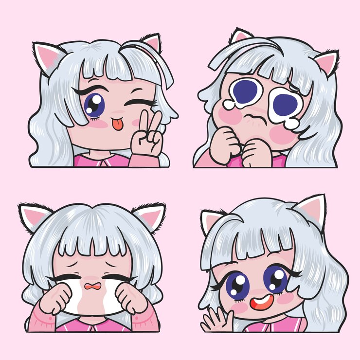 Vetor grátis coleção de elementos de emotes desenhados à mão