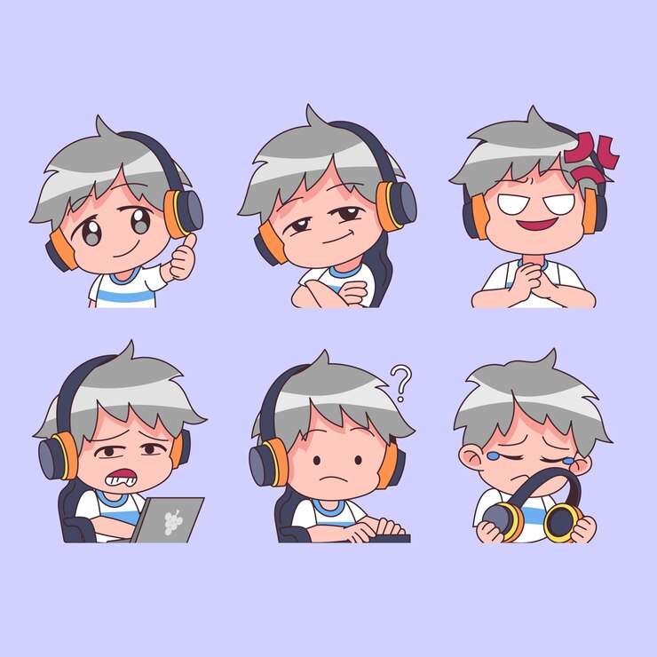 Vetor grátis coleção de elementos de emotes desenhados à mão