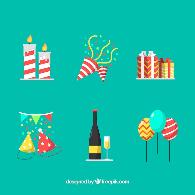 Coleção de elementos de festa vintage ano novo