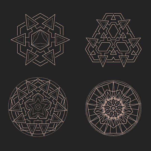 Vetor grátis coleção de elementos de geometria sagrada de design plano
