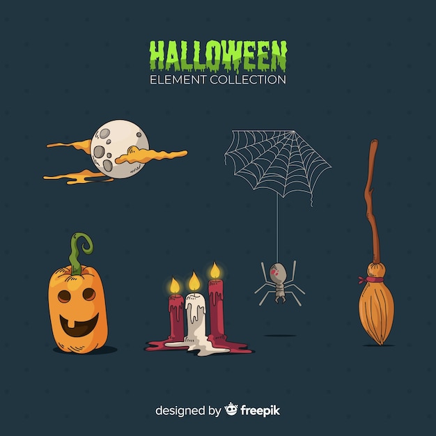 Vetor grátis coleção de elementos de halloween