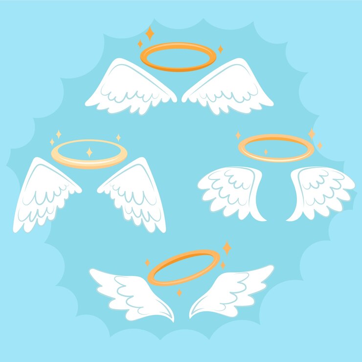 Vetor grátis coleção de elementos de halo de anjo desenhado à mão