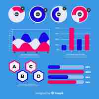 Vetor grátis coleção de elementos de infográfico design plano