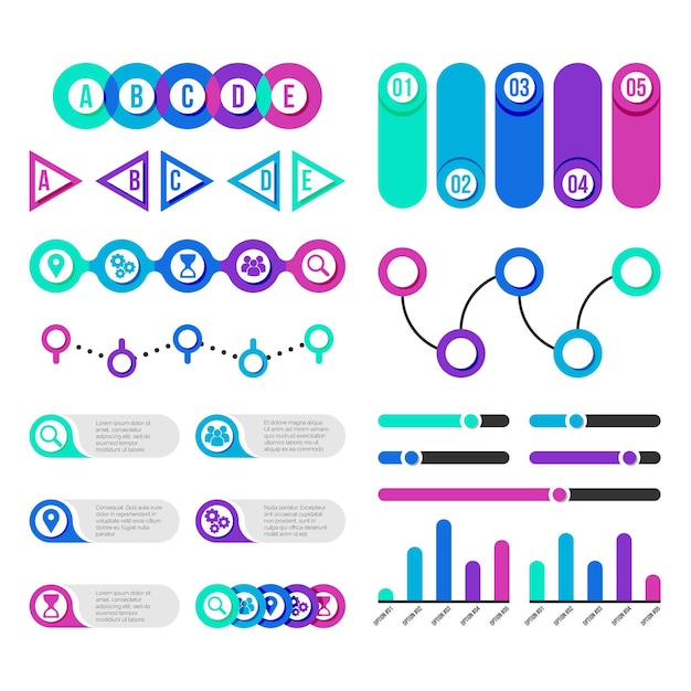 Vetor grátis coleção de elementos de infográfico plano