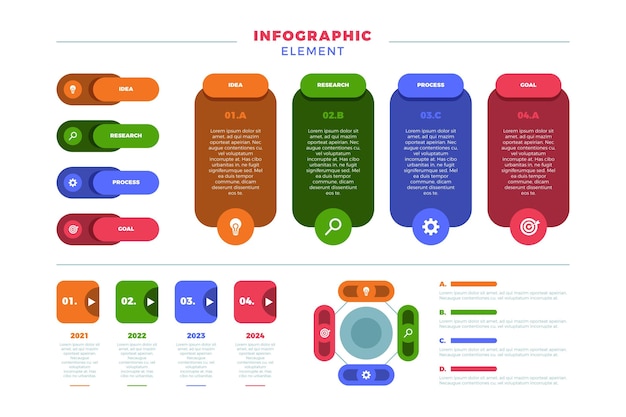 Coleção de elementos de infográfico plano