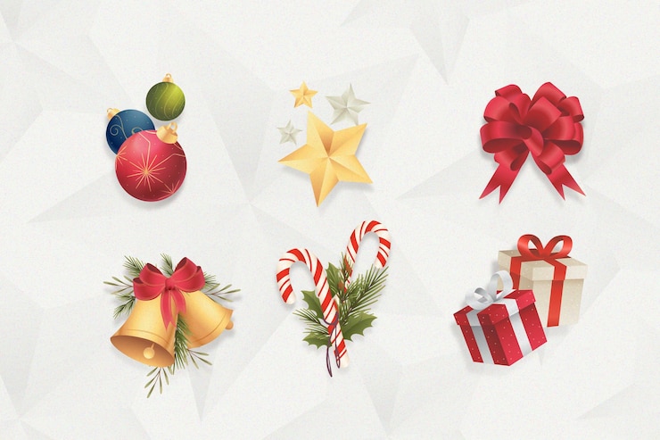 Vetor grátis coleção de elementos de natal de design plano
